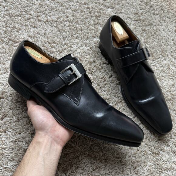 Magnanni Marco II Single Monk Strap Black Leather Dress Shoes Men\'s Size 13 M main image 9